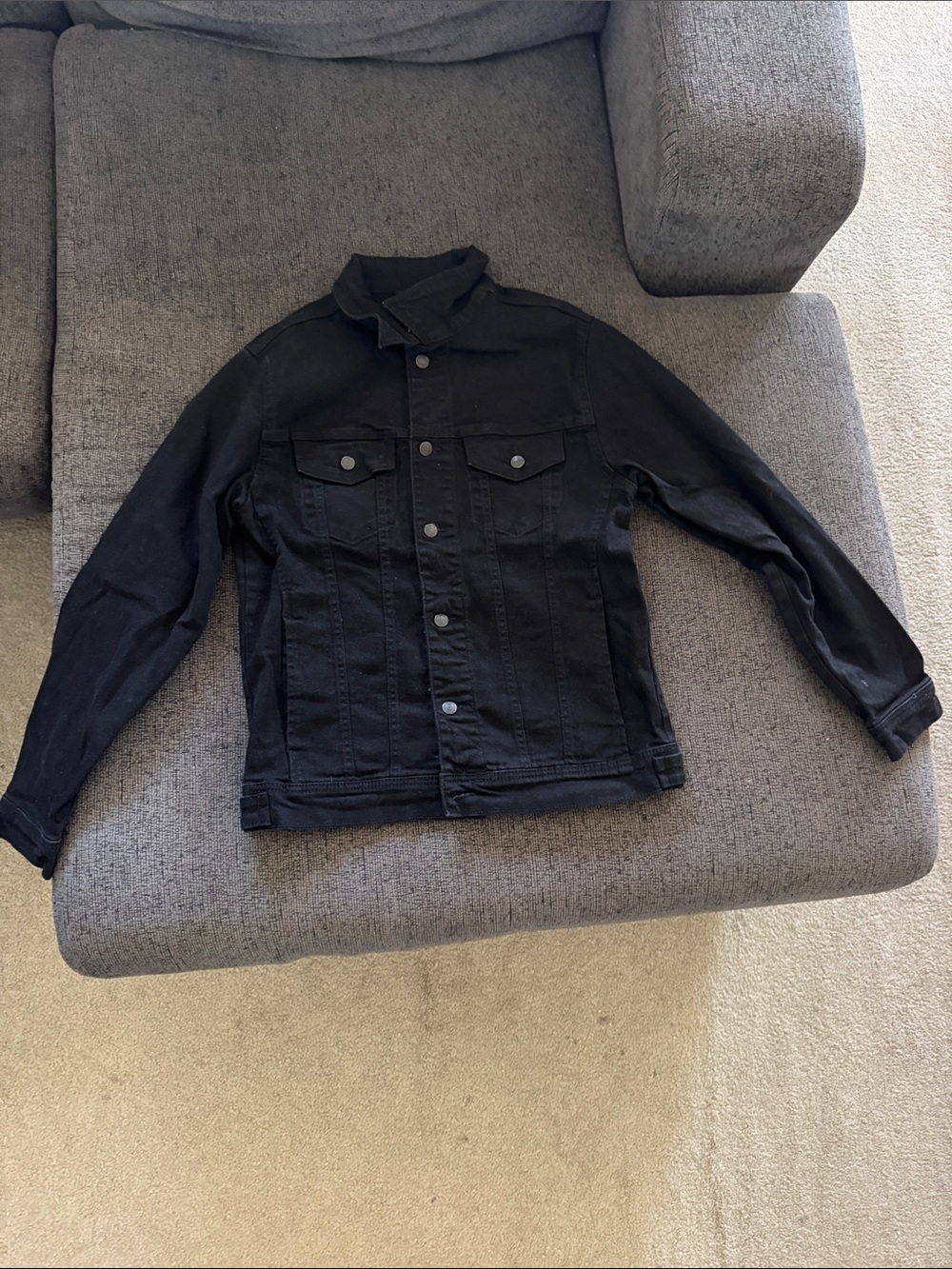 Zara Black Denim Trucker Jacket